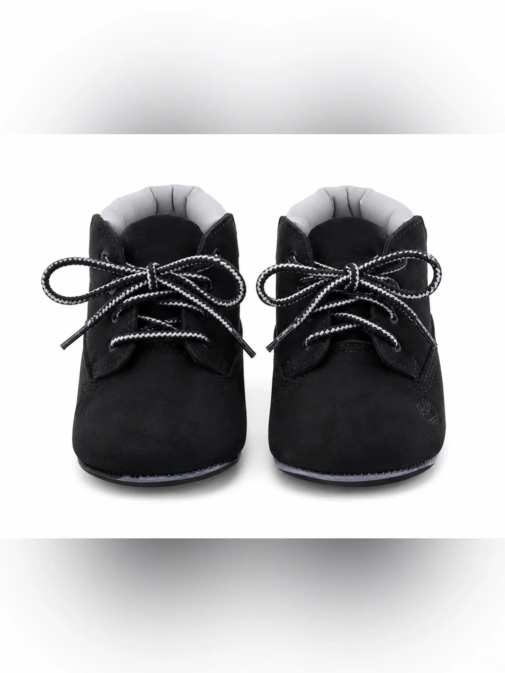 Timberland Infant Crib Boots Black Baby Booties Lace Up Size 0